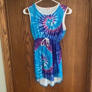 Girls 10/12 tie dye maxi dress. Blue,purple and pink